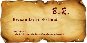 Braunstein Roland névjegykártya